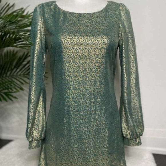 Green and gold dress - Picture 1 of 4